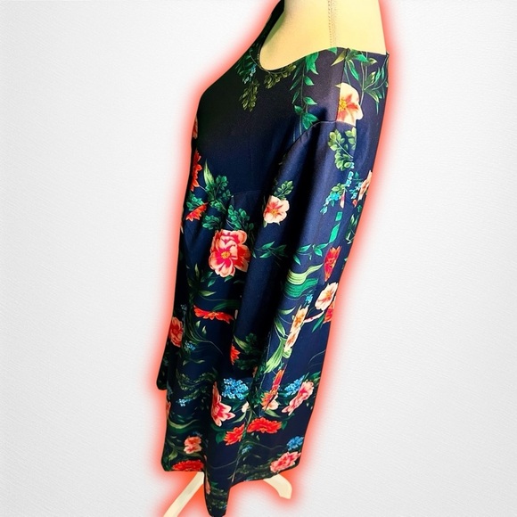 NWOT Eliza J ‘Mandy’ Navy Blue 3/4 Sleeve Fit & Flare Style Dress Plus Size 18W - Picture 7 of 16